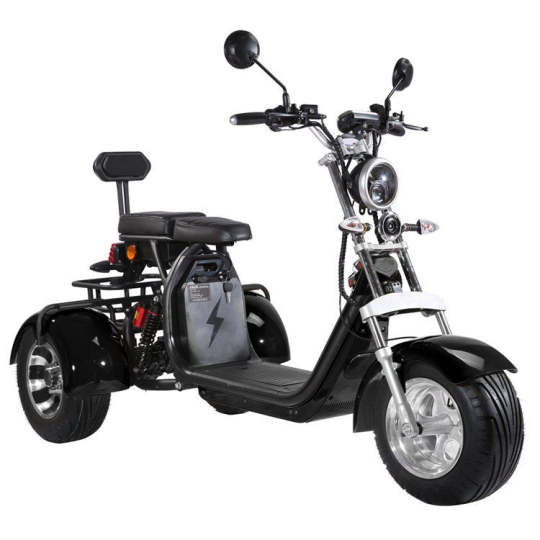 Patinete eléctrico para adultos de 3 ruedas, motocicleta eléctrica con asiento para pasajero