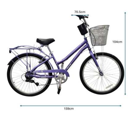 Bicicleta Urbana Huffy Seville Rodada 24 Morado