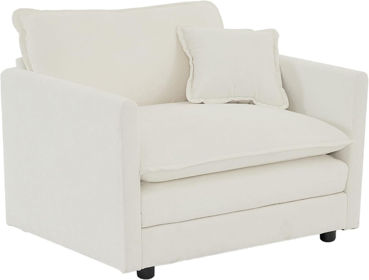 Neylory - Sofá de dos plazas con 2 almohadas para sala de estar, recámara, departamento, 2 plazas de felpilla para asiento profundo