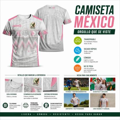 Camiseta deportiva de manga corta, edición limitada con estampado de motivos de aficionados al fútbol de estilo mexicano, modelo 2026, apta para entrenamiento al aire libre, unisex, tejido cómodo y transpirable, ideal para competiciones, entrenamiento y u
