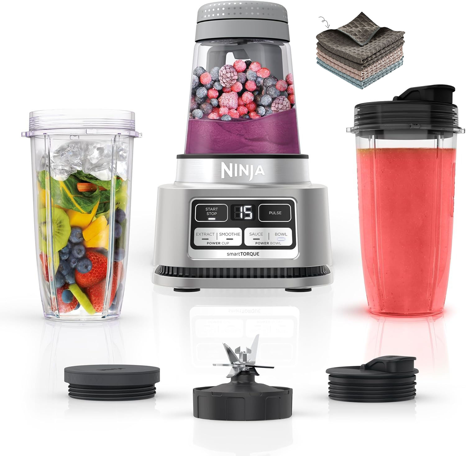 Ninja - Extractor nutricional, licuadora personal con 2 vasos + 2 batidoras SS101