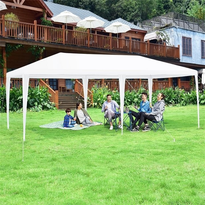 Costway Carpa de Exterior Entoldado para Bodas Portátil con 4 Paredes Removibles Glorieta para Eventos Refugio Patio Blanco 6 x 3 x 2,5 m Costway Modern