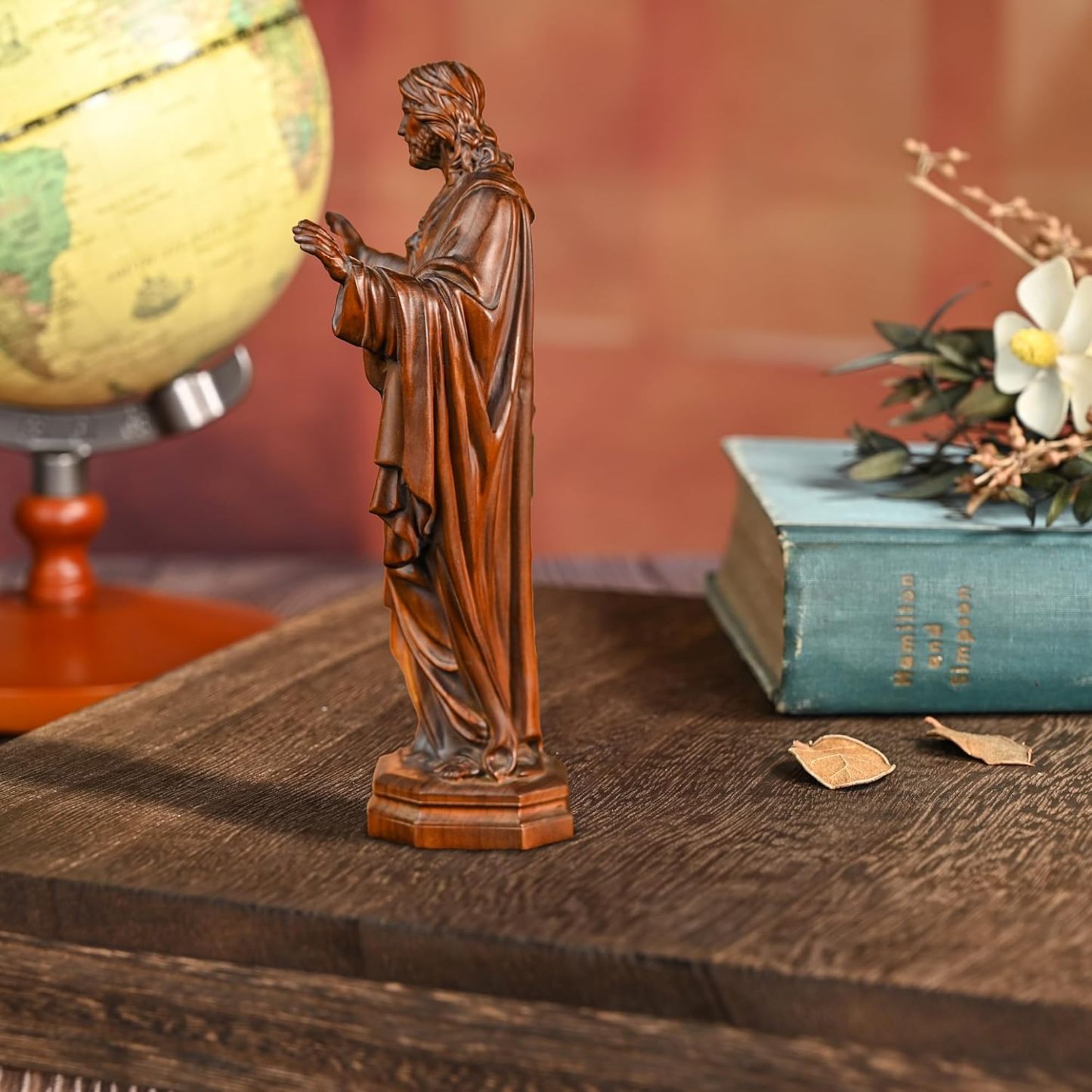 BGCOPPER - Estatua de madera de Virgen María, adorno de figura virgen católica, regalo religioso para decoración del hogar, Navidad, 8.6 pulgadas