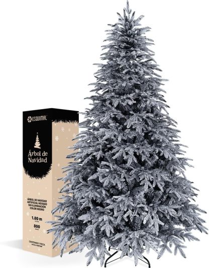 ESQUIMAL Árbol de Navidad Escarchado Ramas PVC y PE, Cedro del Himalaya Frondoso (Verde Nevado, 1.8 m)
