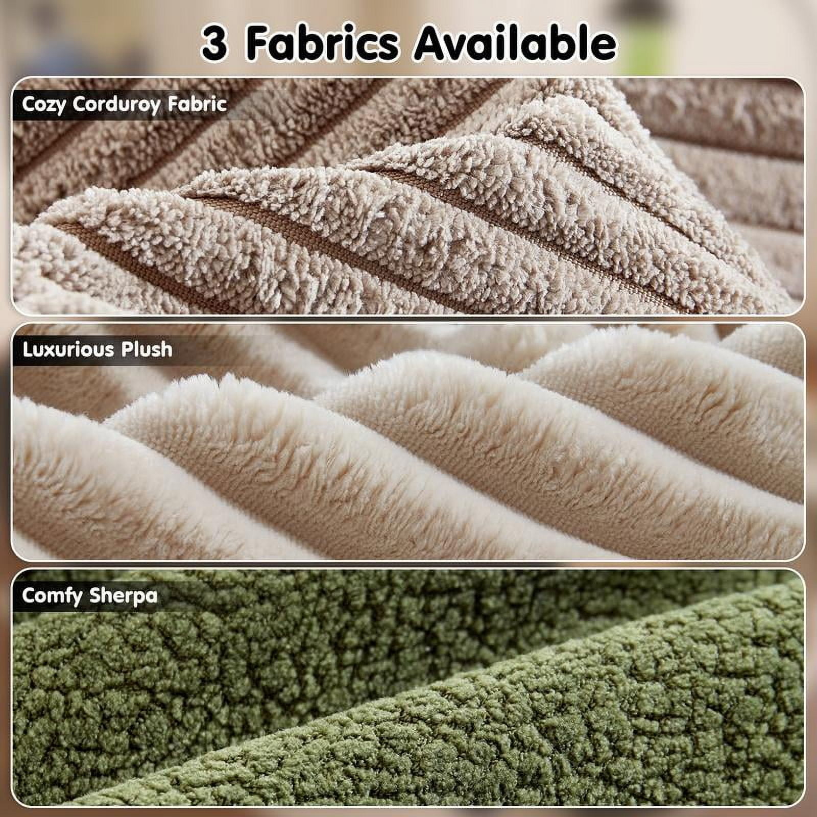 【2 Packages Shipping】Ovios 104" Plush Corduroy Cloud Velvet Modular Couch with Chaise, No Assembly Required - L-Shaped Sectional Sofa Set with Flexible Configuration - 104"W x 67.7"D x 30"H, 3 Seater