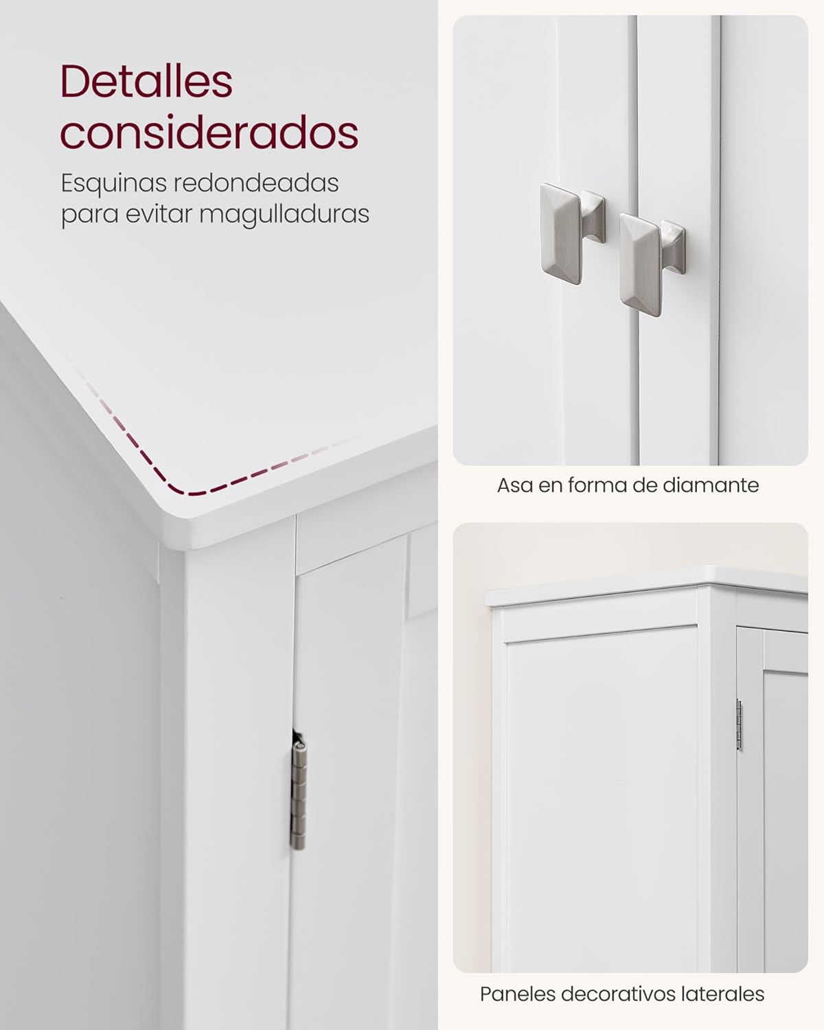 VASAGLE Mueble de Baño, Armario de Baño, Armario de Cocina, con 2 Puertas y 2 Cajones, Estantes Ajustables, 30 x 60 x 110 cm, Gris Paloma MBBC551G02