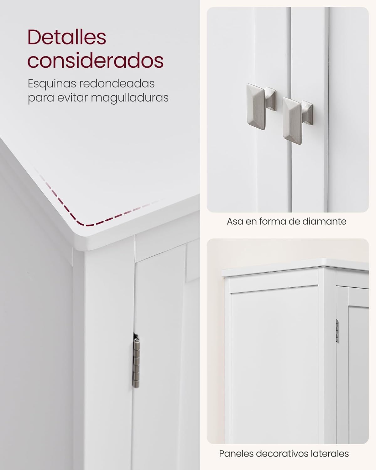 VASAGLE Mueble de Baño, Armario de Baño, Armario de Cocina, con 2 Puertas y 2 Cajones, Estantes Ajustables, 30 x 60 x 110 cm, Gris Paloma MBBC551G02