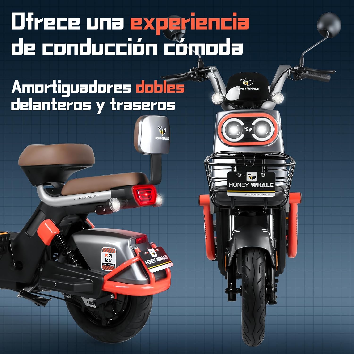 HONEYWHALE KC PRO Bicicleta Electrica para Adultos, Moto Electrica con Alarma, Potencia Motor Hasta 800W, Velocidad Máxima 45KM/H, Autonomía 60KM, Compatible con Desbloqueo NFC