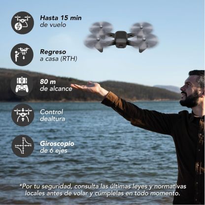 Binden - Drone Profesional B19 EIS, Cámara 2K, Sensor de Flujo Óptico, GPS, Barómetro, Quadcopter con Control Remoto, Funciones Inteligentes, 21 minutos de Vuelo - Gris Claro