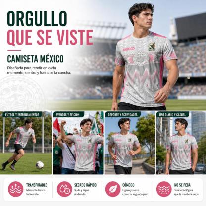 Camiseta deportiva de manga corta, edición limitada con estampado de motivos de aficionados al fútbol de estilo mexicano, modelo 2026, apta para entrenamiento al aire libre, unisex, tejido cómodo y transpirable, ideal para competiciones, entrenamiento y u