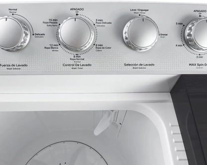 Lavadora Acros de 19kg Dos tinas Semiautomática MaxSpin Dry Blanca modelo ALD-1945JE