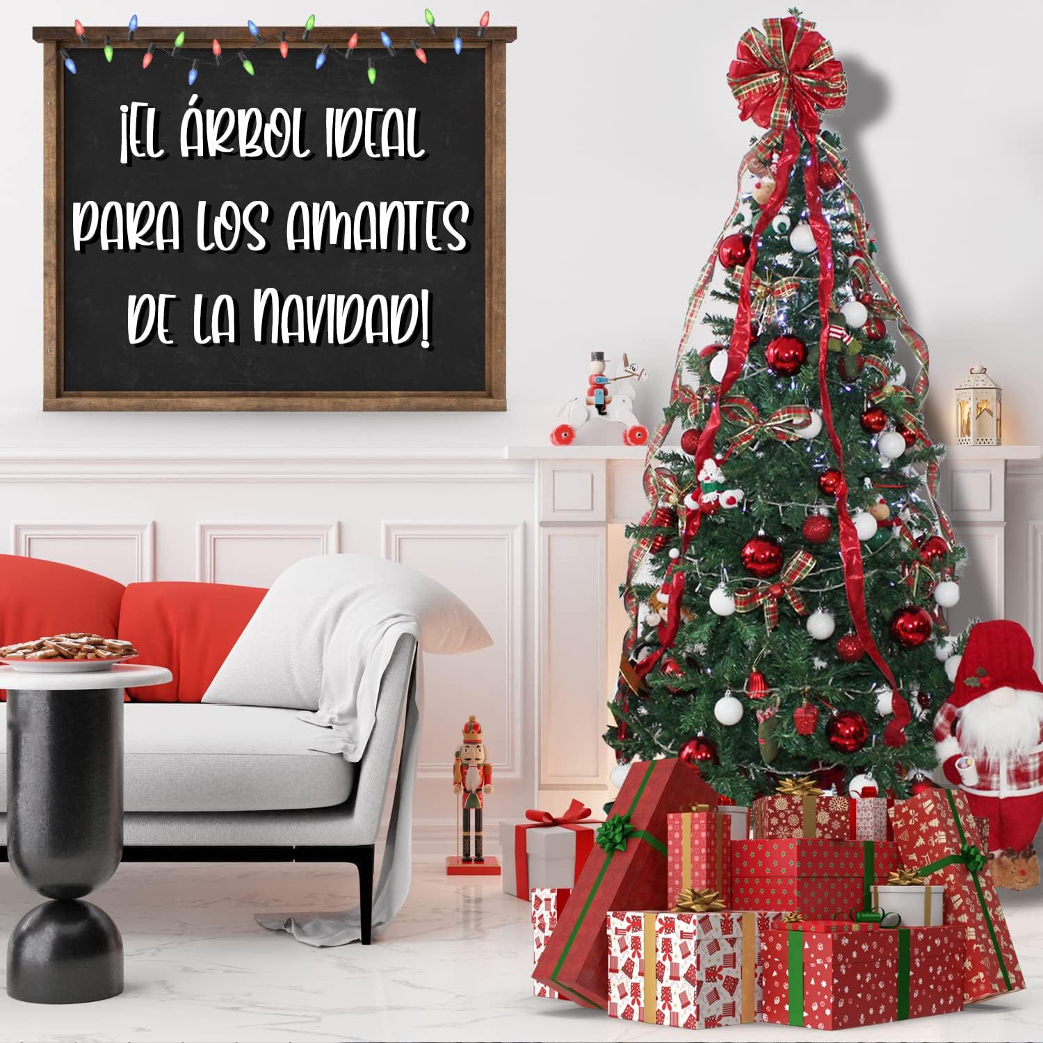 JARDIMANÍA, Árbol Navidad Premium, Pino Artificial, 630 Ramas, 180 cm de Altura