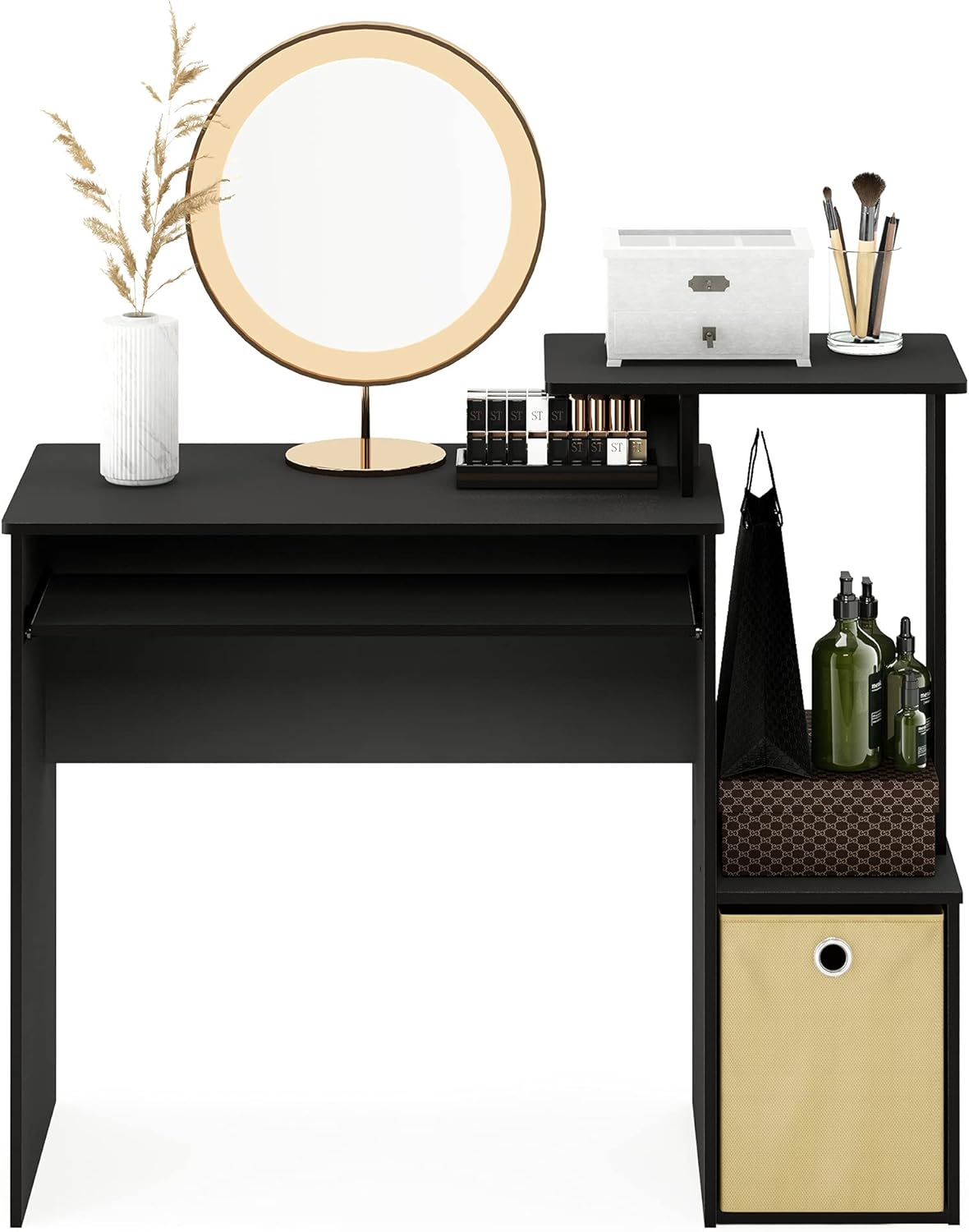 Furinno Econ - computadora Multiusos para computadora de Oficina en casa, Color Gris Roble francés