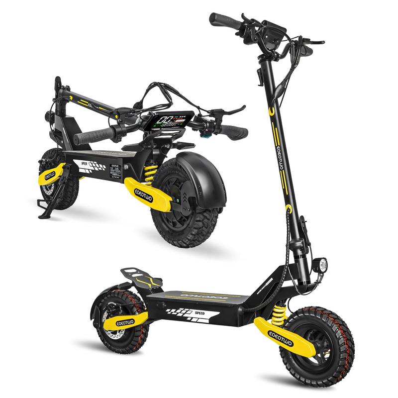 Patinete eléctrico para adultos de 1200 W, neumáticos sólidos de 11 pulgadas, 45 km/h, autonomía de 64 km, apto para adultos, plegable, frenos de disco dobles y amortiguadores dobles.