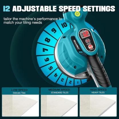 KP-160B Tile Vibration Tool, Cordless Tile Vibration Leveling Machine with 2×2000mAh Batteries, 160mm Large Suction Strong Grip.