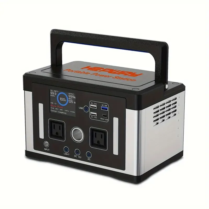 Estación de energía portátil Eurler P700 700W con capacidad de 577Wh para camping al aire libre y emergencias, todo en uno. Almacenamiento de energía solar con batería LiFePO4. Salida de CA 120V 60Hz 700W.