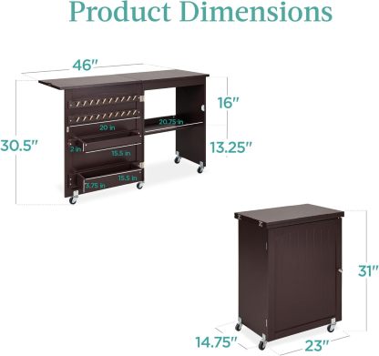 Best Choice Products - Mesa de coser plegable multiusos, estación de manualidades, diseño compacto, ruedas, estantes, almacenamiento, clavijas, puertas magnéticas, pomos de puerta de metal, blanca