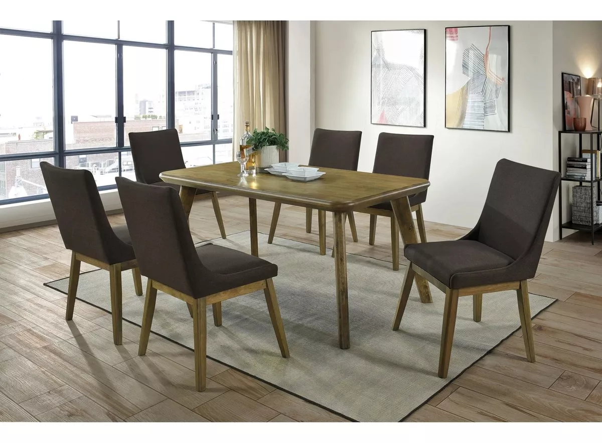 Comedor 6 Sillas Café Madera Glen Innovamuebles