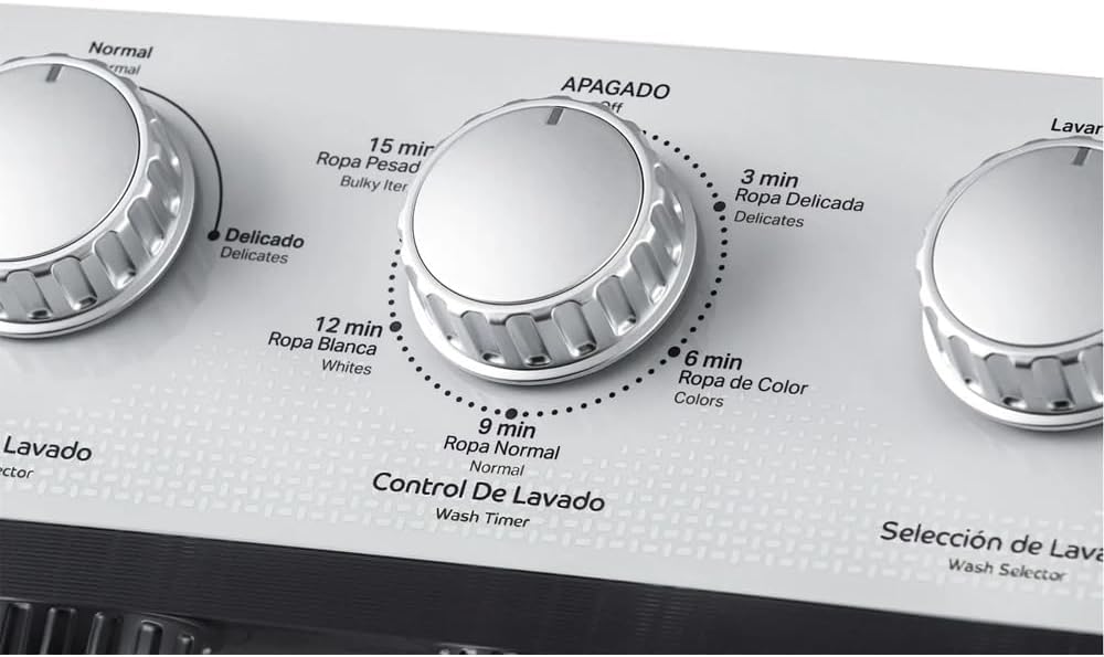 Lavadora Acros de 19kg Dos tinas Semiautomática MaxSpin Dry Blanca modelo ALD-1945JE