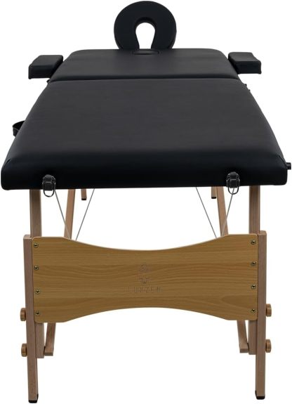 LUXZEN - Cama para Masajes Portatil Plegable Profesional con Estuche y Altura Ajustable Camilla Fisioterapia Ideal para Tatuar SPA Quiropraxia o Facial (Extra Grande 85cm Ancho) (Beige)
