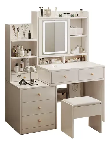 Tocador De Dormitorio Con Sillas Y Espejo De Led Y 6 Cajones 100*40*14