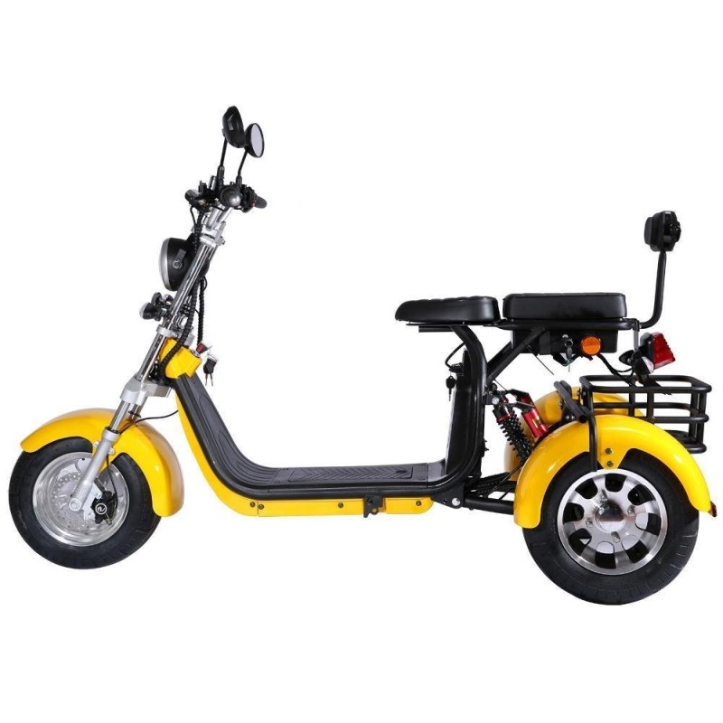 Patinete eléctrico para adultos de 3 ruedas, motocicleta eléctrica con asiento para pasajero