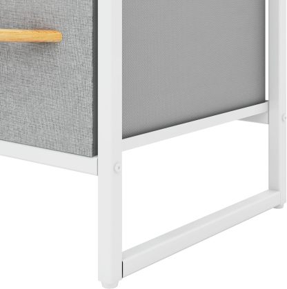 MU:4LIFE Cómoda De 5 Cajones Almacenamiento para Hogar Y Oficina, Organizador Cajonera De Estructura Metal y Cajones De Tela Lino Poliéster y Tela No Tejida (Gris Claro)