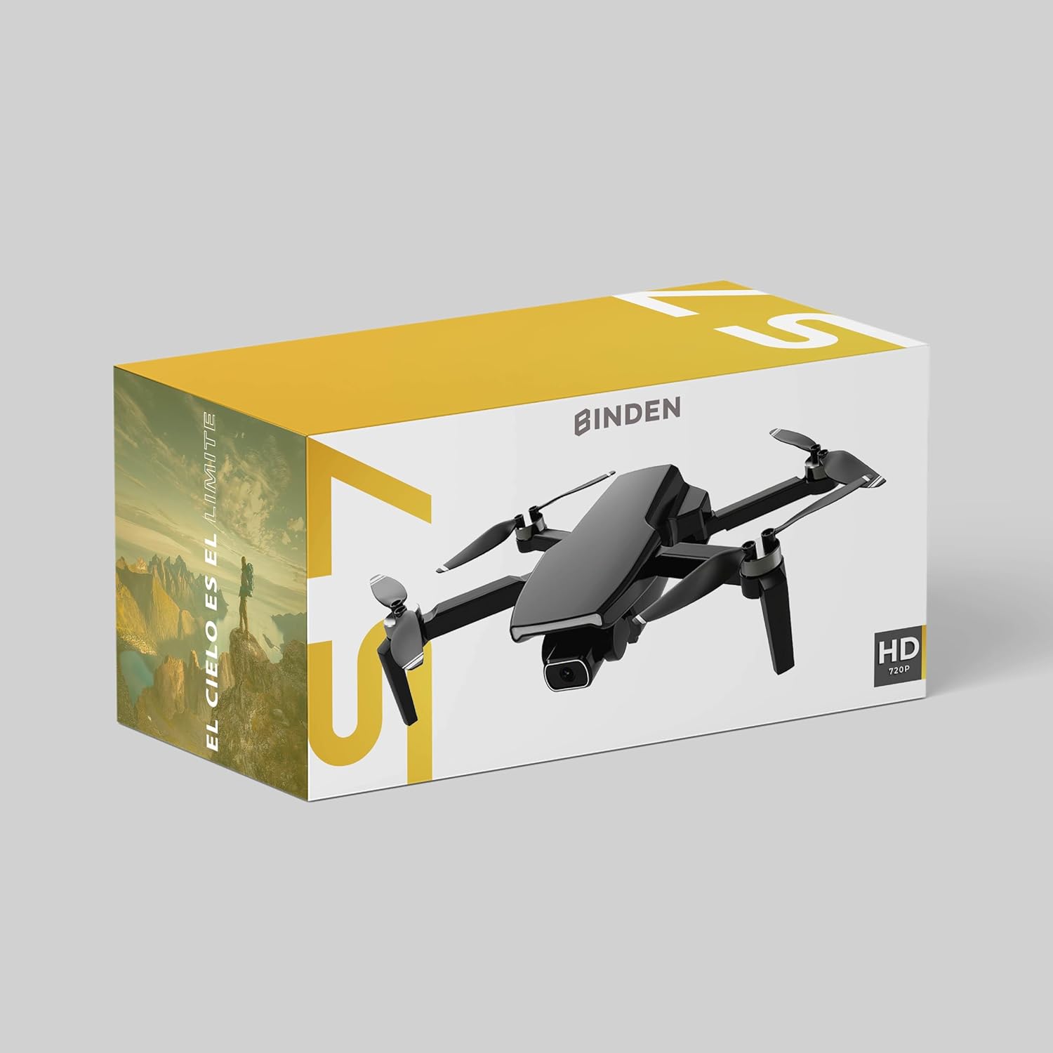 Binden - Drone Profesional B19 EIS, Cámara 2K, Sensor de Flujo Óptico, GPS, Barómetro, Quadcopter con Control Remoto, Funciones Inteligentes, 21 minutos de Vuelo - Gris Claro