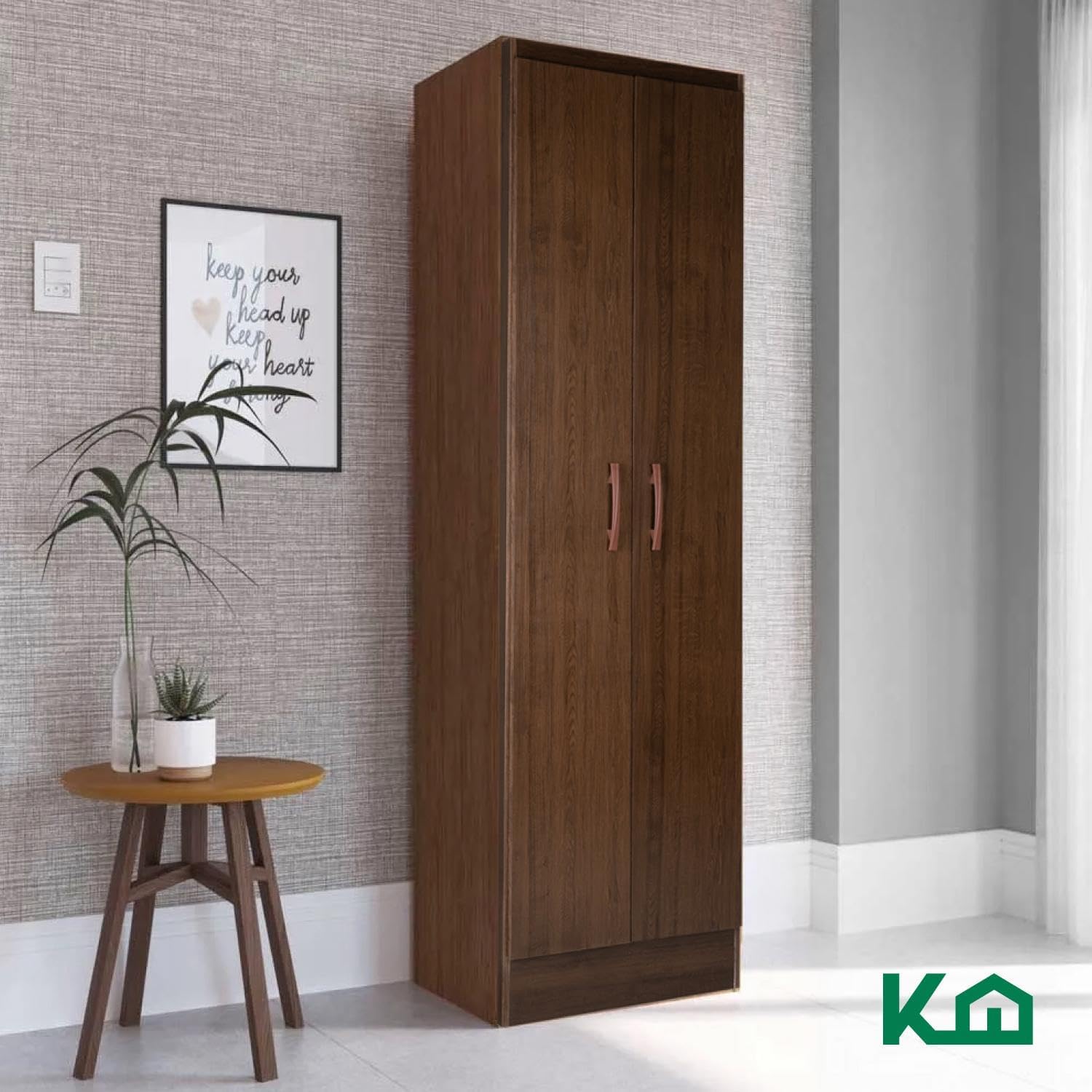 Kingshouse | Ropero De 6 Puertas con 2 Cajones – Color Café – Barra para Colgar – Estructura MDP – Mueble Organizador De Ropa – Armario para Casa, Recámara y Hogar