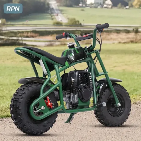 50CC 2-Tiempos Mini Dirt Bike, Motocicleta todoterreno a gasolina, Hasta 20 MPH, Cuenta con frenos de disco, asiento acolchado suave, paseos suaves y aprobación de la EPA, Soporta hasta 165 libras.
