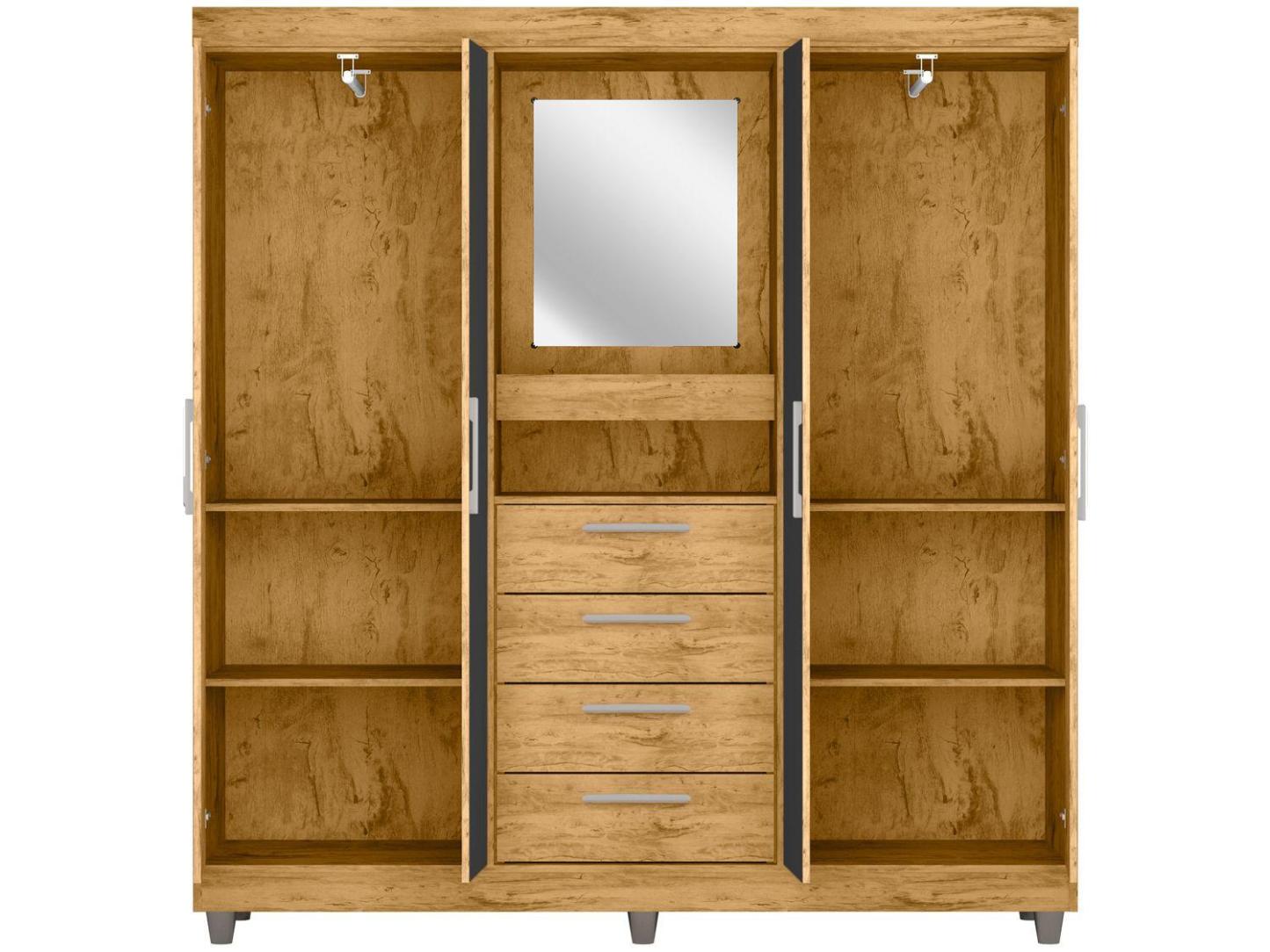 Armario con Espejo 4 Puertas 4 Cajones Araplac Beijing