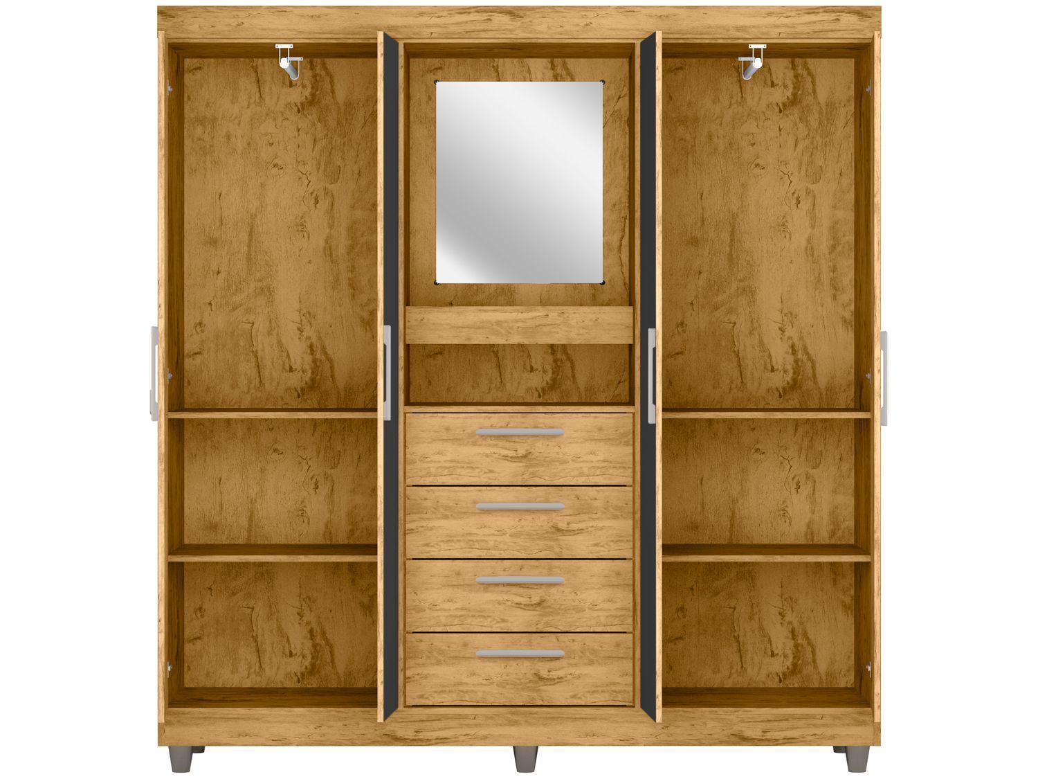 Armario con Espejo 4 Puertas 4 Cajones Araplac Beijing