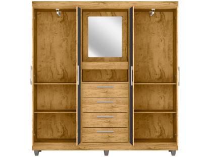 Armario con Espejo 4 Puertas 4 Cajones Araplac Beijing