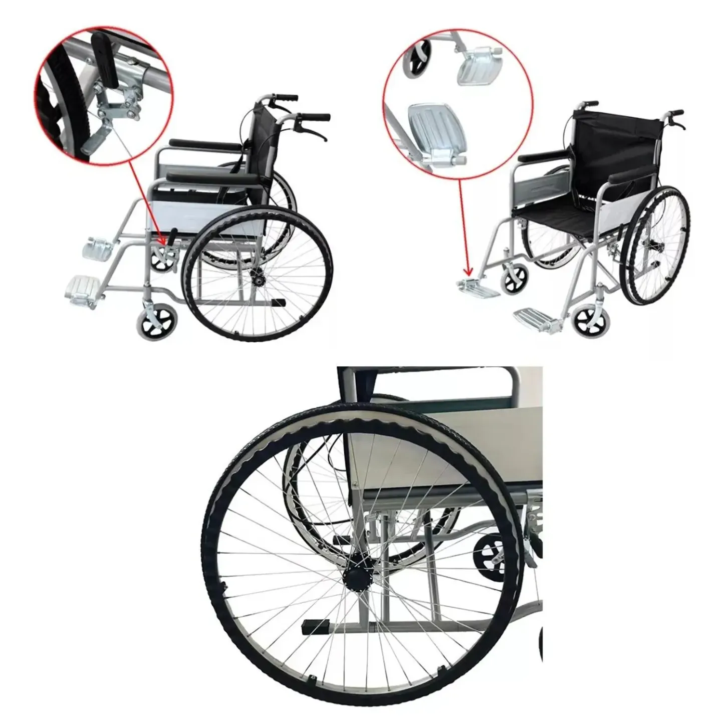 Silla De Ruedas Plegable Soporta Hasta 130 Kilos