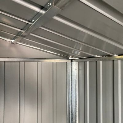 Cobertizo de jardín acero galvanizado marrón claro 191x215x198 cm