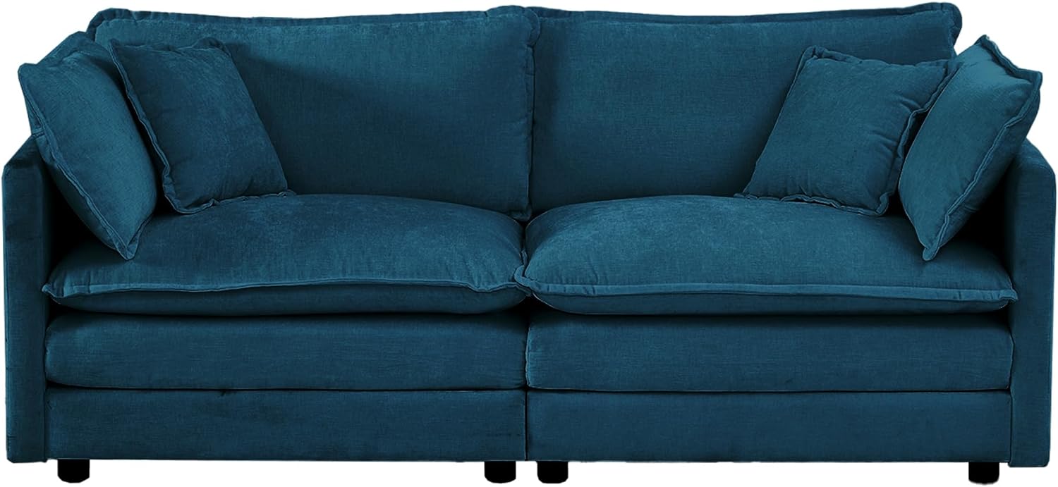 Neylory - Sofá de dos plazas con 2 almohadas para sala de estar, recámara, departamento, 2 plazas de felpilla para asiento profundo