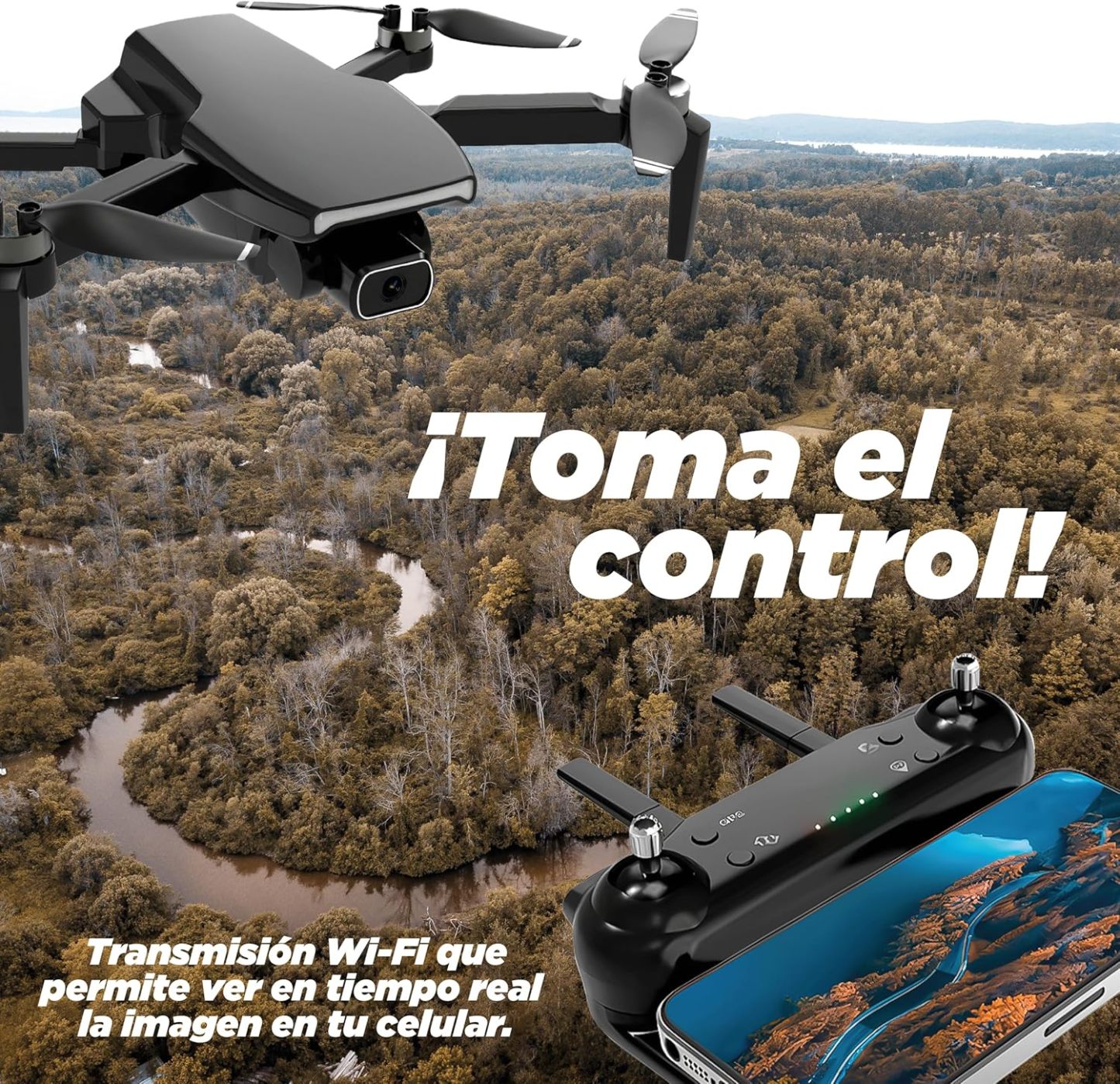 Binden - Drone Profesional B19 EIS, Cámara 2K, Sensor de Flujo Óptico, GPS, Barómetro, Quadcopter con Control Remoto, Funciones Inteligentes, 21 minutos de Vuelo - Gris Claro