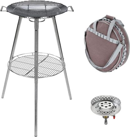 CAMPINGMOON GR-901 - Plancha para barbacoa de 18 pulgadas con válvula Lindal EN417 - Bote estándar para estufa de gas, soporte para quemadores de estufa de gas, soporte para parrilla de horno, kit de