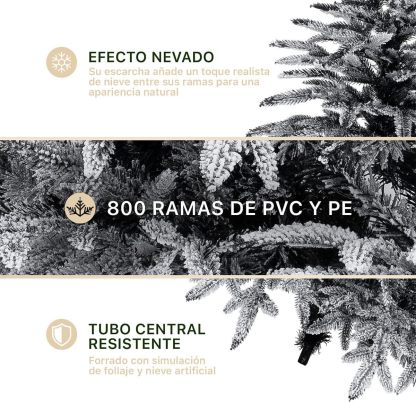 ESQUIMAL Árbol de Navidad Escarchado Ramas PVC y PE, Cedro del Himalaya Frondoso (Verde Nevado, 1.8 m)