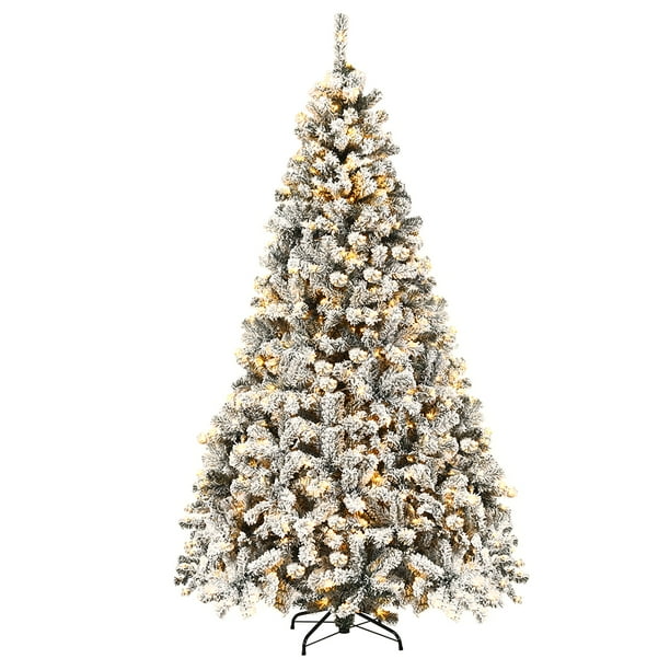 Costway 2,25m Árbol de Navidad con 1010 Ramas y 450 luces LED Ideal Como Decoración para las Fiestas Costway Modern
