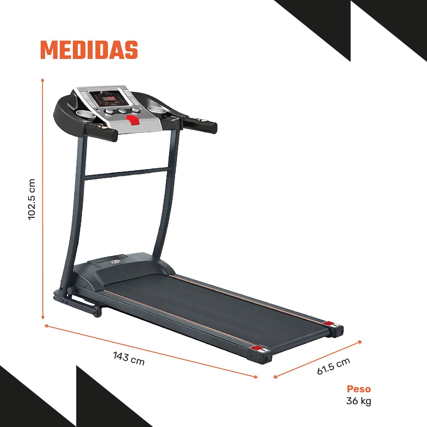 CENTURFIT Caminadora Electrica 1.5 HP | Caminadora Plegable 12 Programas con Pantalla LED | Portatil con Velocidad 1 a 11 km/h | Corredora Electrica Soporta 100 Kg | Caminadoras Treadmill
