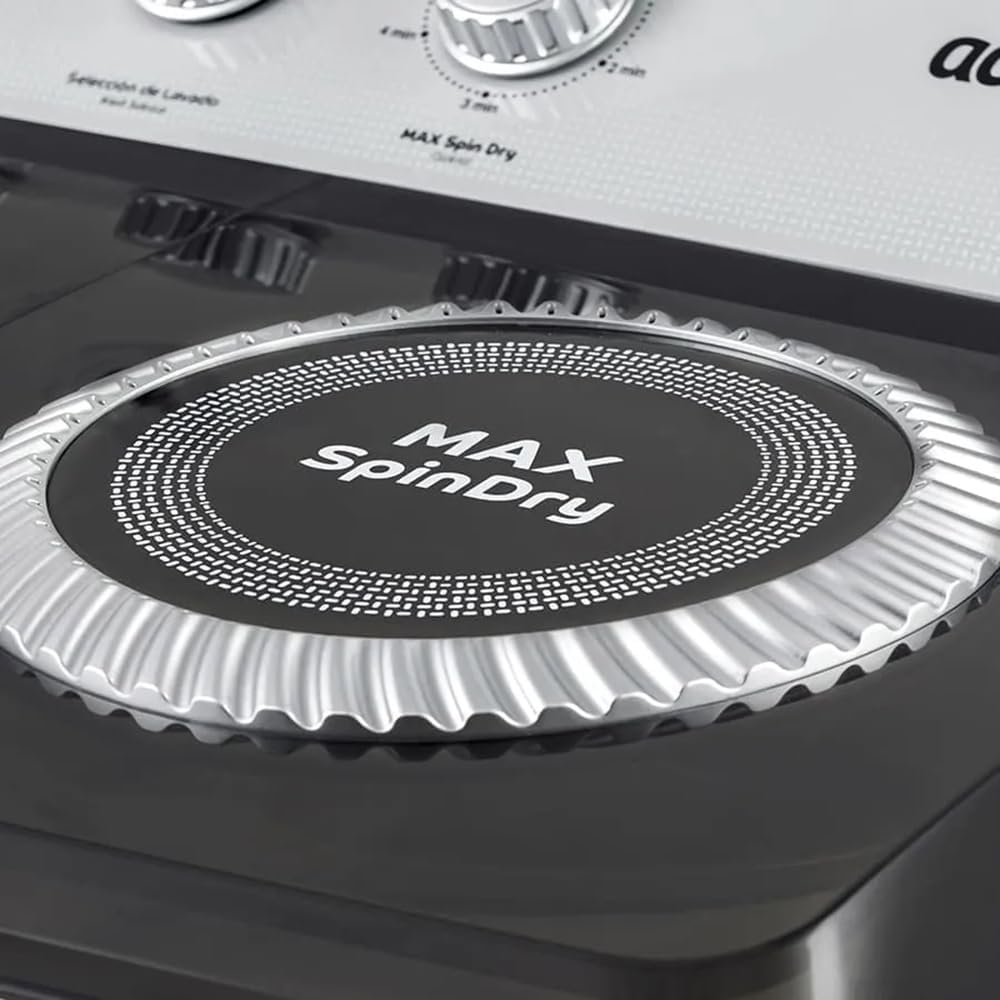 Lavadora Acros de 19kg Dos tinas Semiautomática MaxSpin Dry Blanca modelo ALD-1945JE