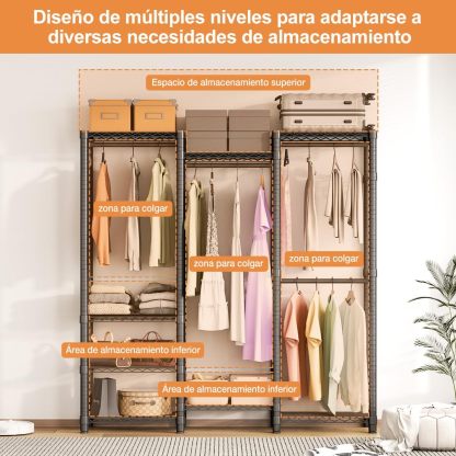 MXLENOBLE Estante de 5 repisas, Estantería de Almacenamiento Ajustable de estantes, Resistente en Ruedas de 4 Pulgadas, Estante Organizador de Metal, Cromado (IC085-B)