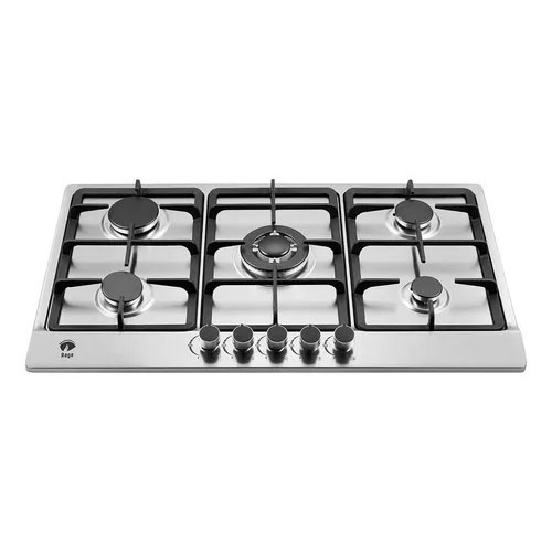 Estufa De Mesa/parrilla De Gas 5 Quemadores Acero Inoxidable Color Plateado