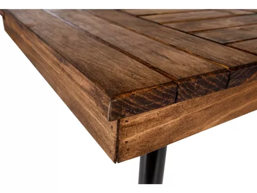Mesa De Madera Sillas Restaurante Bar Cafetería Uso Rudo Color Chocolate Diseño de la tela de las sillas Tactopiel