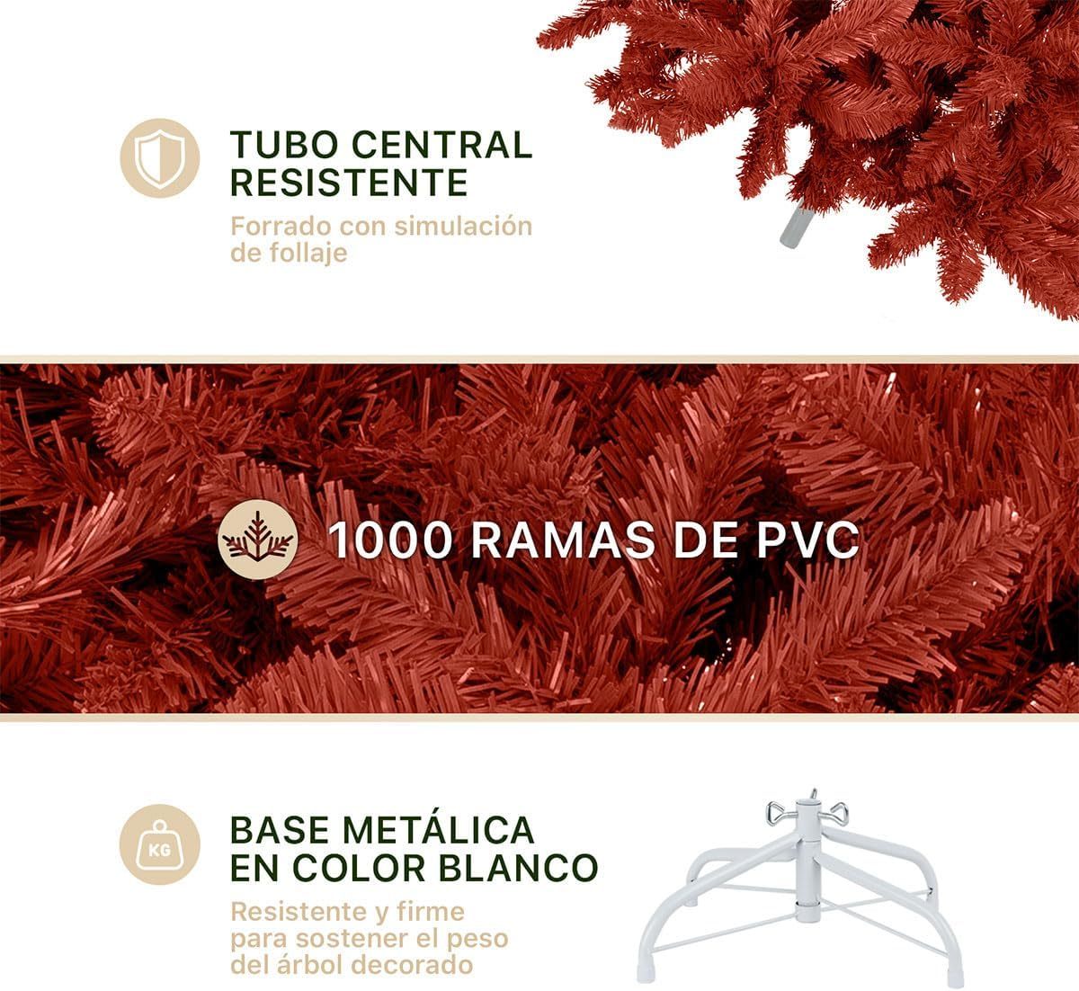 ESQUIMAL Árbol de Navidad Frondoso Pino Navideño Plegable, Cedro del Himalaya (Verde, 2.2 m)