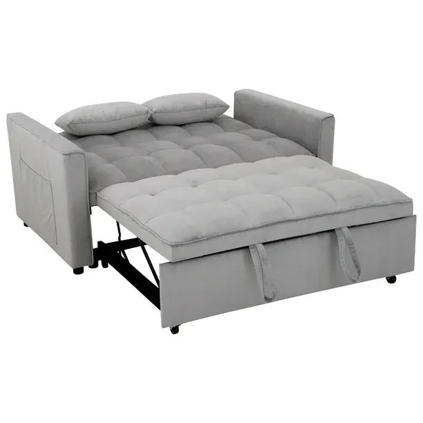 SOFÁ CAMA ASLAN GRIS CLARO.