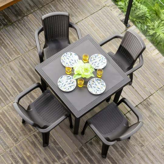 Comedor Para Exterior 4 Puestos Wengue MQ 526-W