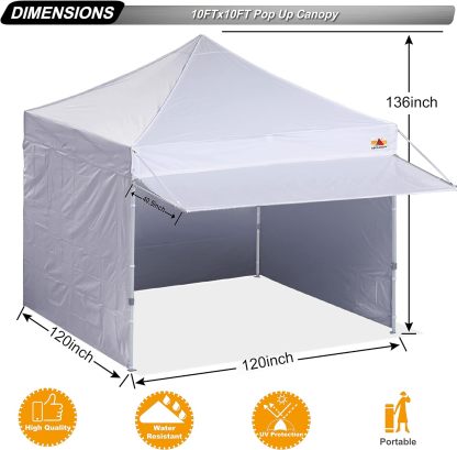ABCCANOPY Kingkong-Series - Juego de Dosel instantáneo Comercial de 10 x 10 pies (Incluye Bolsa de Transporte de 30 Colores), Azul (Sky Blue)