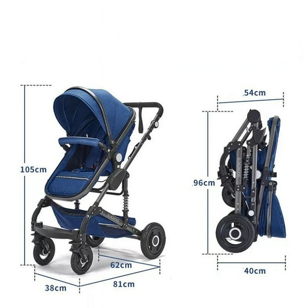 Cochecito de bebé 3 en 1 multifuncional Absorción de impactos Carro para recién nacidos Puede sentarse o acostarse Cochecito de bebé de lujo con paisaje alto ShopWise Round
